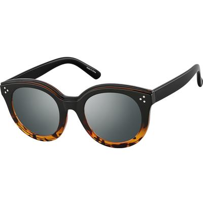 Zenni Women's Round Rx Sunglasses Pattern Plastic Full Rim Frame
