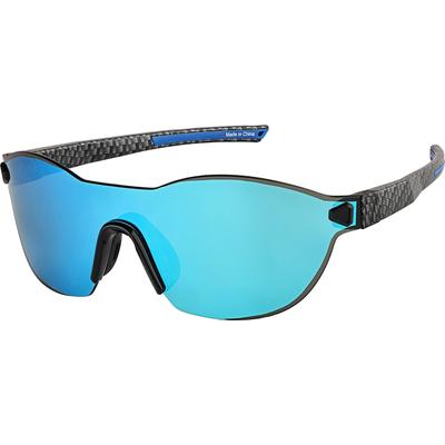 Zenni Oval Sunglasses Grey With Blue Mirror Plastic Frame