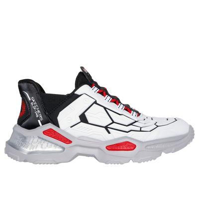 Skechers Boy's Slip-ins: Skech-Bots - Orbitron Sneaker | Size 13.5 | Wht/Black/Red | Synthetic/Textile | Machine Washable