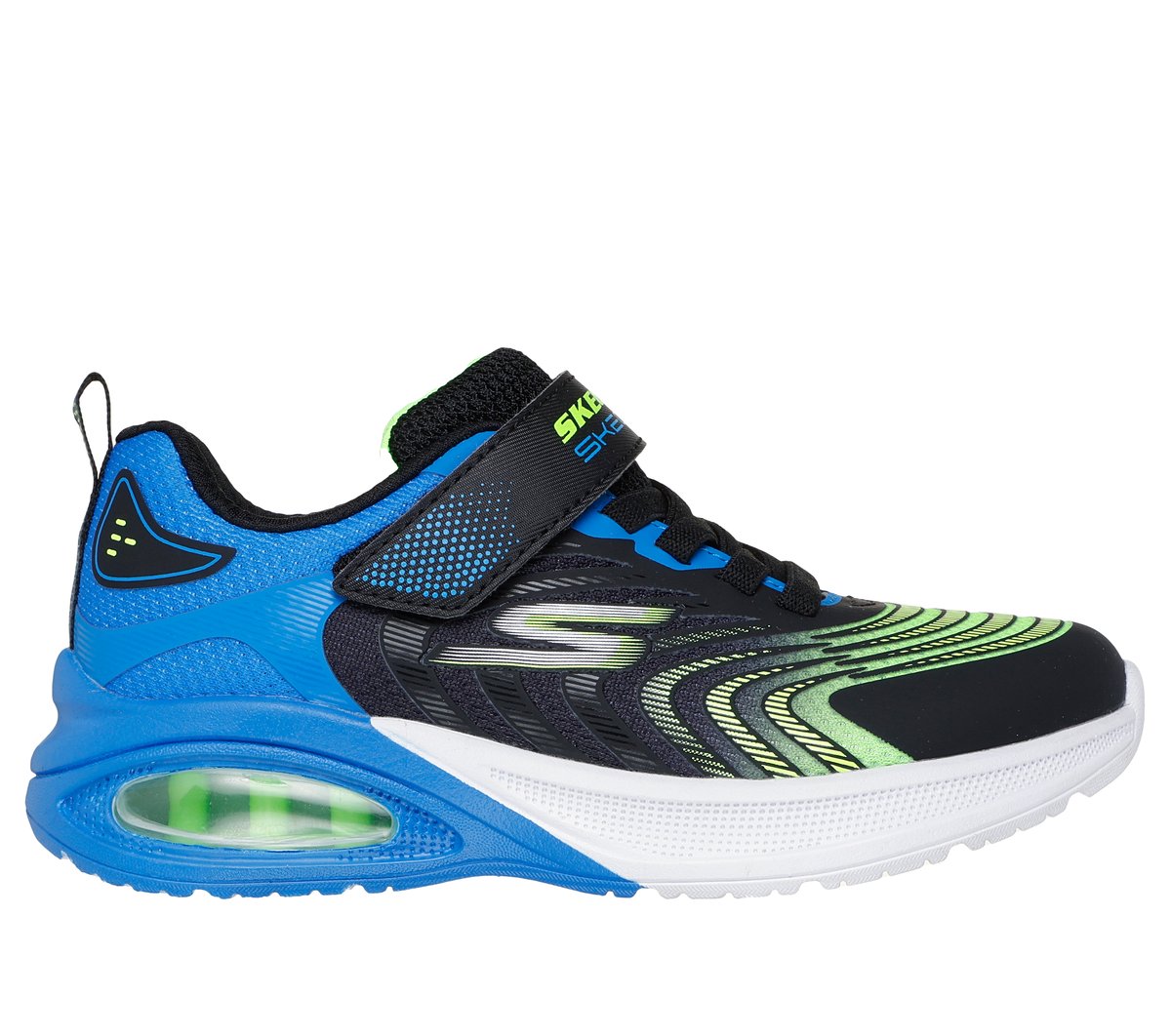 Skechers Boy's Microspec Max Advance - Vortivox Sneaker | Size 3.0 | Black/Lime | Textile/Synthetic