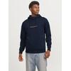 Kapuzensweatshirt JACK & JONES "JJTREE SWEAT HOOD", Herren, Gr. M, blau (navy blazer print:jack, jones), angeraute Sweatware, Obermaterial: 65% Polyester, 35% Baumwolle, bedruckt, modisch, Langarm, Sweatshirts