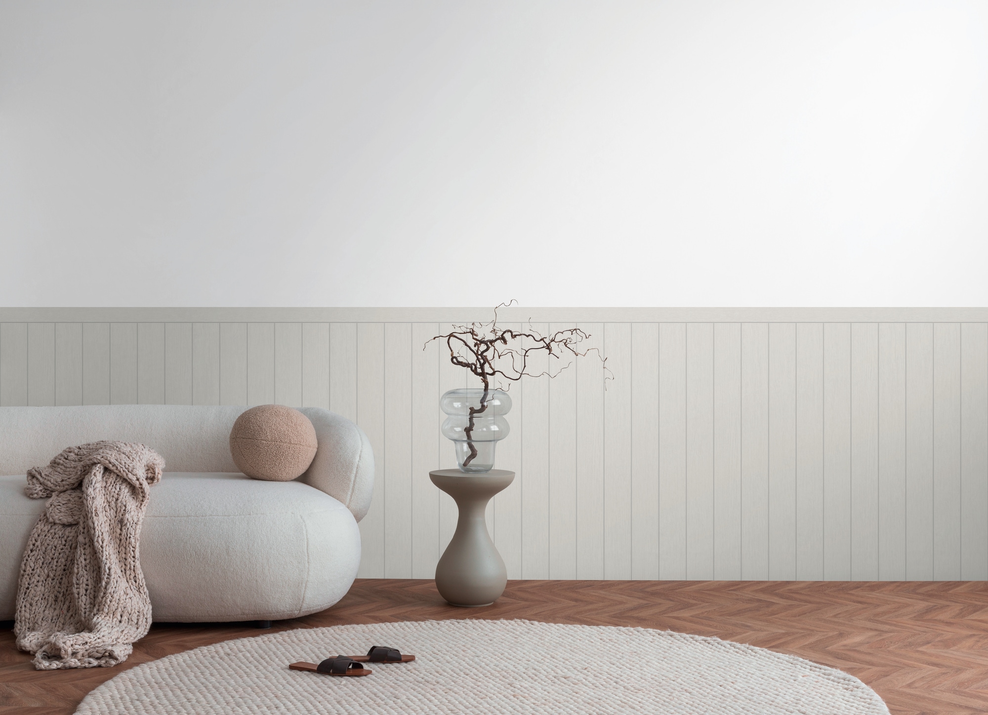 Vliestapete LIVING WALLS "Wallpanel Tapete Wandpaneele Mustertapete Holzpaneele Natur", grau, B:1,06m H:0,02m L:5m, Vlies, Tapeten, Vliestapete Holz-Optik für Schlafzimmer Küche Wohnzimmer Wandpaneele