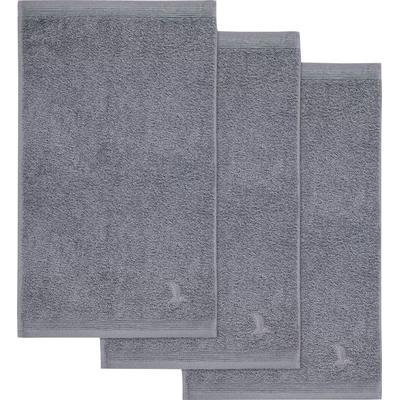 Gästehandtuch MÖVE "Superwuschel", grau (stone), B:30cm L:50cm, Walkfrottee, Baumwolle, Handtücher (Packung), Gästehandtücher Set mit Bordüre, 100% Premium Cotton Baumwolle, weich Image