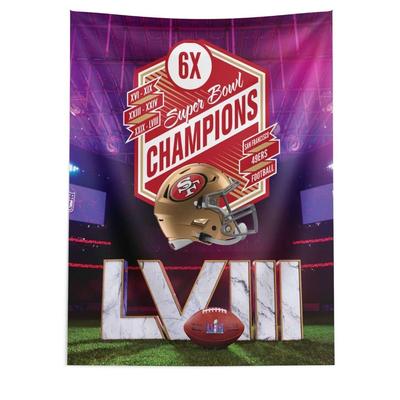 NFL San Francisco 49ERS SB58 Re Take Multi Champs Printed Wall Hanging - 50"x60"