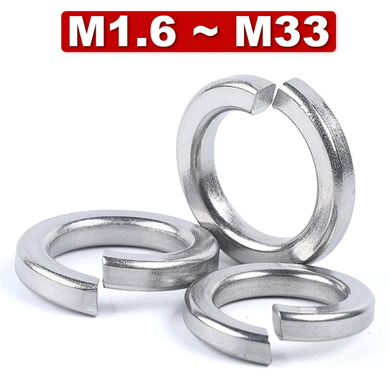GB93 DIN127 Edelstahl 304 Dichtung Ring Frühling Lock Washer Split Waschmaschine M 1,6 M2 M3 M4 M5 M6 M8 m10 M12 M14 M16M18M20 M22 ~ M33
