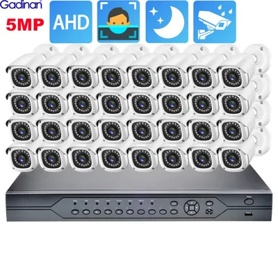 H.265 32CH 5M-N DVR Kit 32 Kanäle HD 5MP 1920P Outdoor Wasserdichte CCTV Sicherheit AHD Kamera System Video überwachung Kit