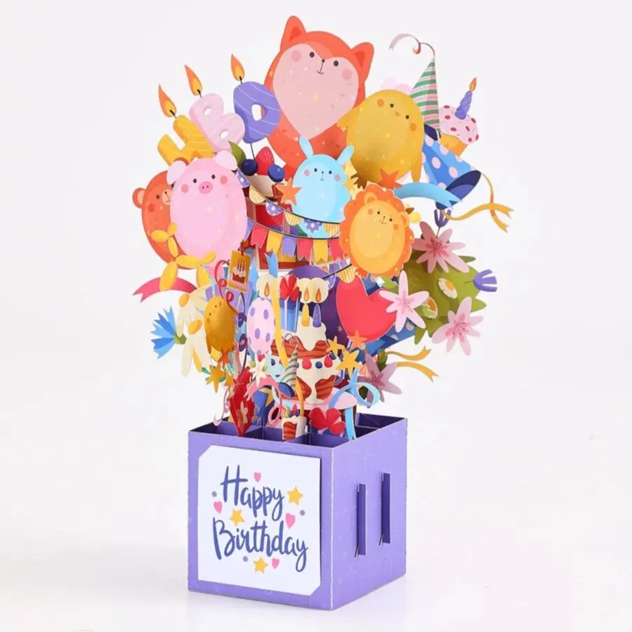 Geburtstags gruß karte mit Umschlag niedlichen Fuchs Gruß karte Überraschung Geburtstags geschenke Postkarte Feier Jubiläum Valentinstag Image