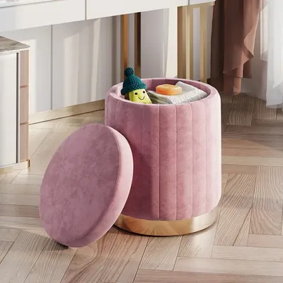 Light Luxury Bedroom Step Stool Multifunctional Shoe Changing Seat Comfortable Storage Stool Stylish Hallway Ottoman
