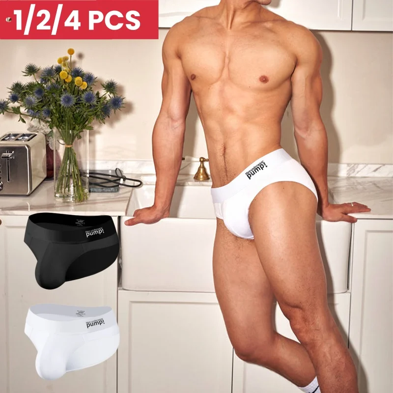 1/2/4 PCS MP Männer Slips Baumwolle Spandex Elastische Unterhose Sexy atmungsaktive Cueca komfortable Männer unterwäsche Beste Verkauf Sexy Slip Image
