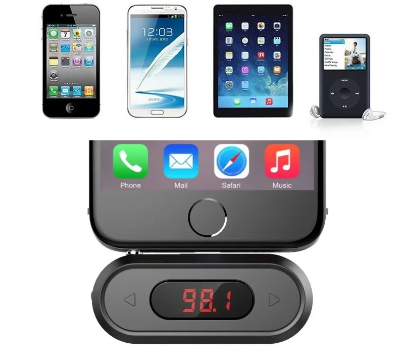 3,5mm Audio Kopf Handy Tablet FM Sender in 300mAh Batterie Handy FM Sender Tablet FM Sender gebaut Image