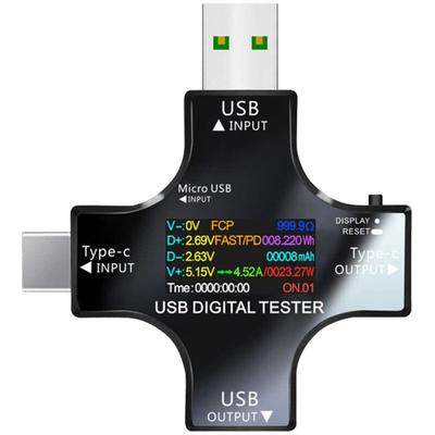 Aougo - USB-Tester, Multimeter, USB-C-Strom- und Spannungsmessgerät, 3,3–30 v, 0–5,1 a, Tester, Image