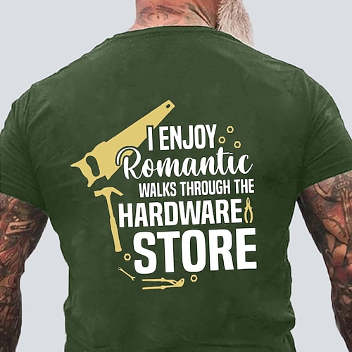 Ich genieße romantische Spaziergänge durch den Baumarkt Herren Lustiges DIY Hobby Grafik T-Shirt