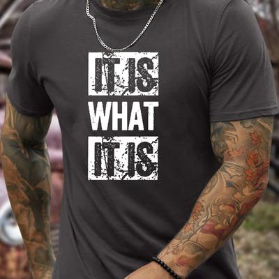 "TEMU " What "creative Print Men's Short Sleeve T-shirt, Casual Round Neck Top, Versatile And Comfortable Tee, Spring& Summer Collection" Image