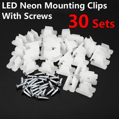 TEMU 30 Sets Led Strip Mounting Clips Holder Mounting Bracket Support Fixing Clamps Fit 5mm To 6mm Silicone Led Strip Lighting, Translucent Image