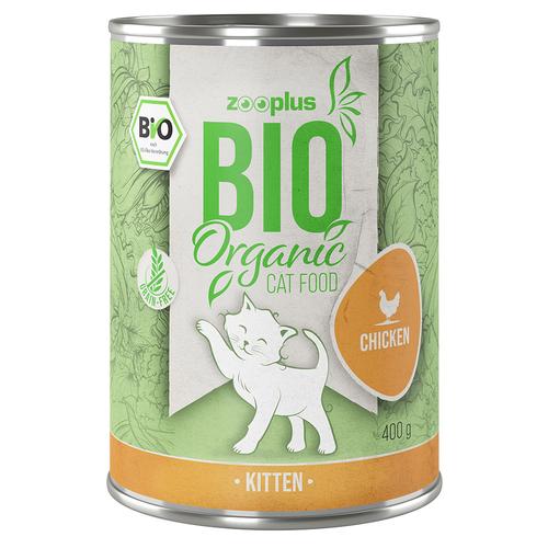 18 + 6 gratis! 24 x 400 g zooplus Bio - Kitten Huhn