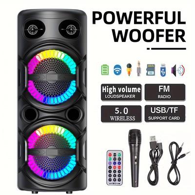 TEMU 3000w Portable Wireless .5'', '', '', Double 12'' Subwoofer, Bass, Wireless 33ft , Big , Fm , Led , , For , ,