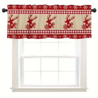 TEMU Christmas Valance - , - Curtain For , , Dining Area - Polyester, 54x17.7