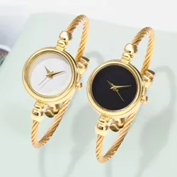 2 pièces montres pour femmes mode or Bracelet fin dames Bracelet montre femme montre-Bracelet femmes horloge Relojes