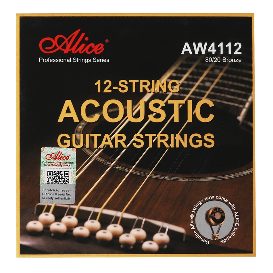 Alice AW4112 AW4212 12-STRING Akustikgitarrensaiten Bronze Anti-Rost-Beschichtung Image
