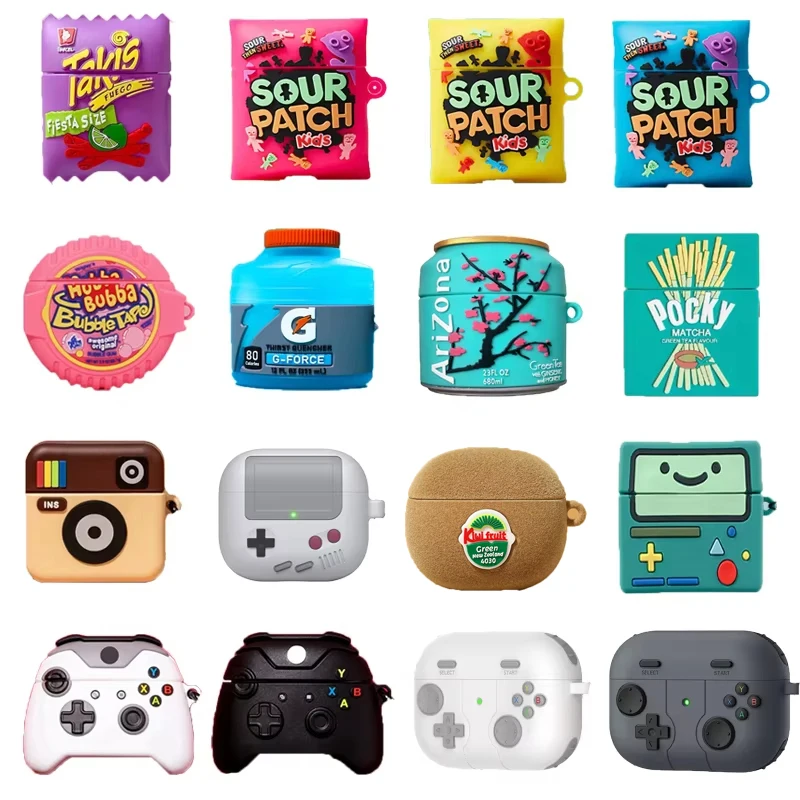 für AirPods 4 Hülle 3D Snacks Zucker Getränke Kreative Kopfhörerhülle für AirPods Pro 1 2 3 Cartoon Silikonhülle für AirPods Pro 2 Image