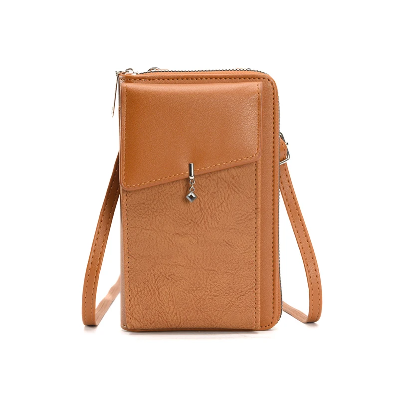 Sac à bandoulière pour téléphone portable avec pendentif pour femme, sac à bandoulière haut de gamme, mode polyvalente, fermeture éclair légère initiée, nouveau, 2024