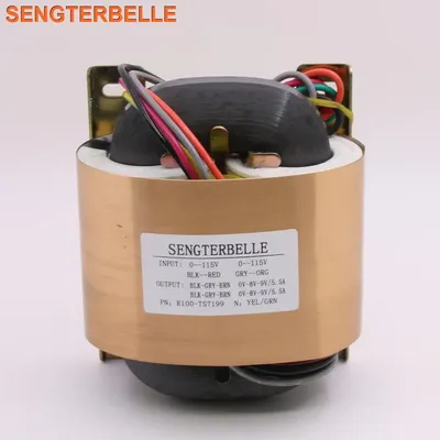 120 W R-Core-Transformator, Ausgang: 2 x 0–8–9 V (5,5 A), externe Kupferabschirmung, 120 Image