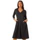 Roman Womens Petite V-neck Button Detail Stretch Dress - Black - Size 14 UK | Roman Sale | Discount Designer Brands