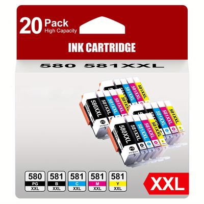 TEMU Pgi-580 Cli-581xxl Printer Cartridges Compatible For 580 581 Cartridges Multipack For Ts705 Tr8550 Ts6150 Tr7550 Ts6250 Tr8500 Ts8251 Ts6350 Ts9550 Ts6151 Ts9551( 20pack)