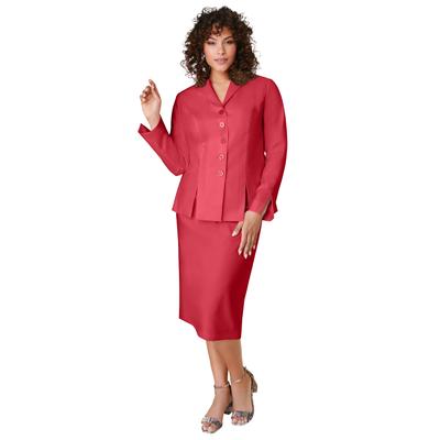 Plus Size Women's Two Piece Skirt Suit by Roaman's in Antique Strawberry (Size 40 W)