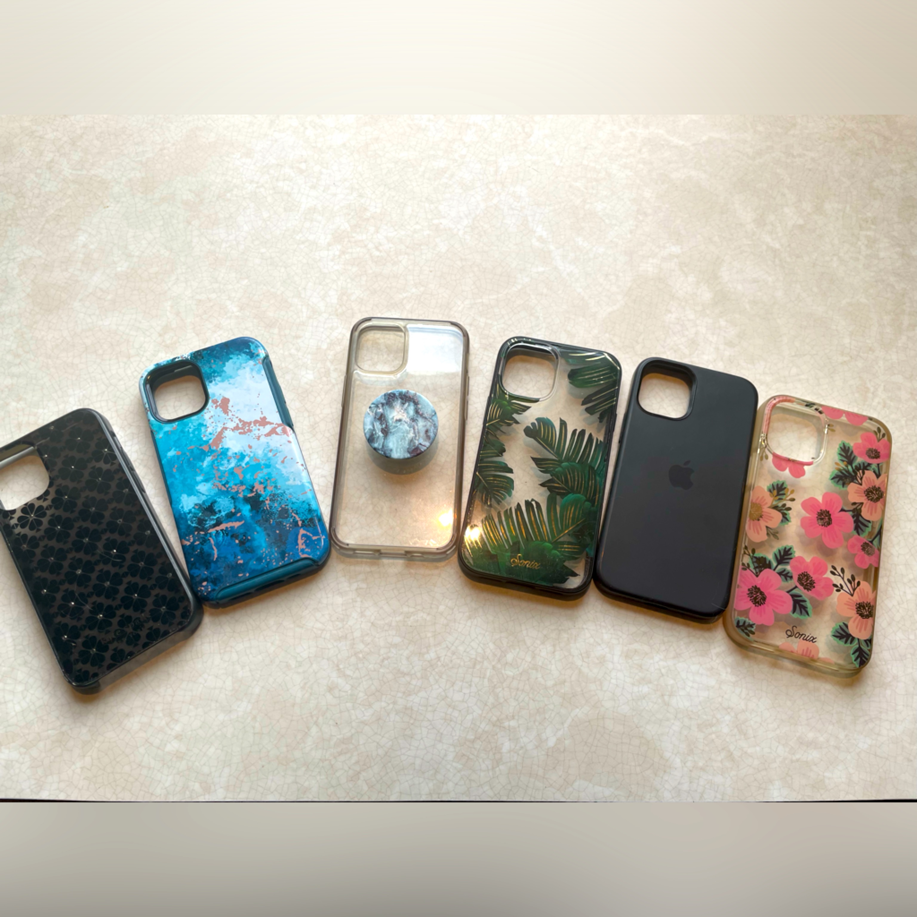 Kate Spade Cell Phones & Accessories | Lot Of 6 Iphone 12mini Cases Apple, Kate Spade,Sonix And Otter Box | Color: Black/Blue/Gold/White | Size: Os