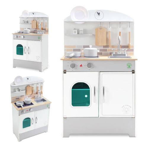 Kinderküche Puppenküche Set Kinder Küche mit Zubehör wie Mikrowelle, Backofen, Spüle, Kochgeschirr