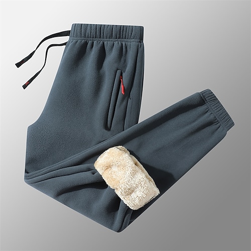 Herren Sherpa Sportliche Hosen Jogginghose Trainingshose Jogginghose Jogger Hose Hosen Tasche Kordelzug Elastische Taille Glatt Komfort Warm Sports Outdoor Täglich Modisch Brautkleider schlicht Image