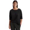 Pyjamaoberteil MARC O'POLO "Mix & Match Cotton-Woven", Damen, Gr. M, schwarz, Jersey, Obermaterial: 100% Baumwolle, meliert, casual, relaxed fit hüftlang, Rundhals, Langarm, Shirts, Rundhalsausschnitt, Seitenschlitze, langärmelig, Baumwolle
