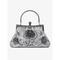 Grüne Vintage-Handtasche aus Samt für Damen mit Blumenstickerei aus Perlen und Metallrahmen – elegante Abendtasche