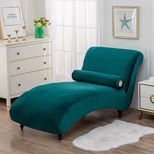 Bezug für Chaiselongue, Samt, luxuriöse Schonbezüge für das Wohnzimmer, Stretch-Schonbezug für Chaiselongue für den Innenbereich, ultraweich, maschinenwaschbar Image