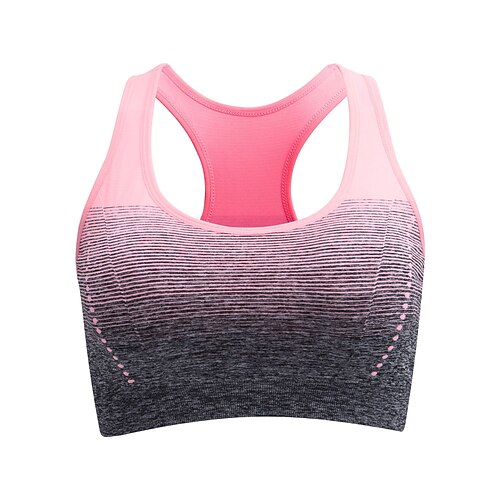 Damen BH-Oberteil Unterwäsche BH-Top Bequem Atmungsaktiv Stoßfest Herausnehmbare Polsterung Drahtlos Ombre Sport Sportkleidung Rosa Rote Yoga Fitness Leger Image