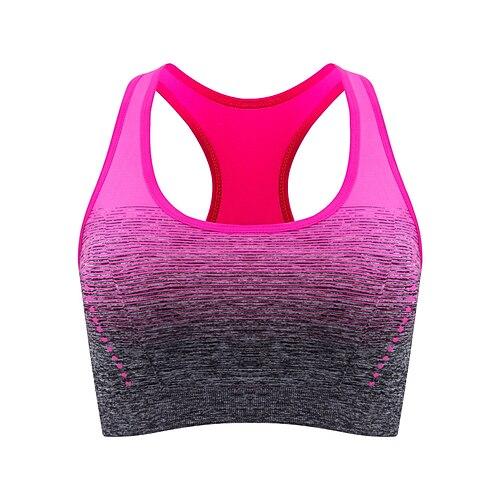 Damen BH-Oberteil Unterwäsche BH-Top Bequem Atmungsaktiv Stoßfest Herausnehmbare Polsterung Drahtlos Ombre Sport Sportkleidung Rosa Rote Yoga Fitness Leger