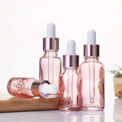 TEMU 3pcs Essential Oil Dropper Bottles Transparent Glass Dropper Bottle Empty Refillable Container Travel Accessories 5/10/20/30ml