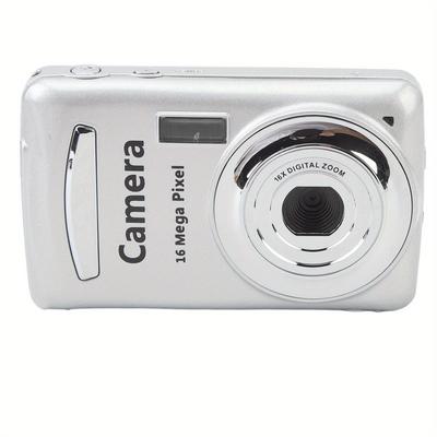 TEMU Digital Camera, 1080p Full 16x Zoom 64mp And Shoot Camera, 2.4 Inch Ips Screen Auto Focus Vlogging Camera For Kids Teens Adult Beginner (silver Gray)