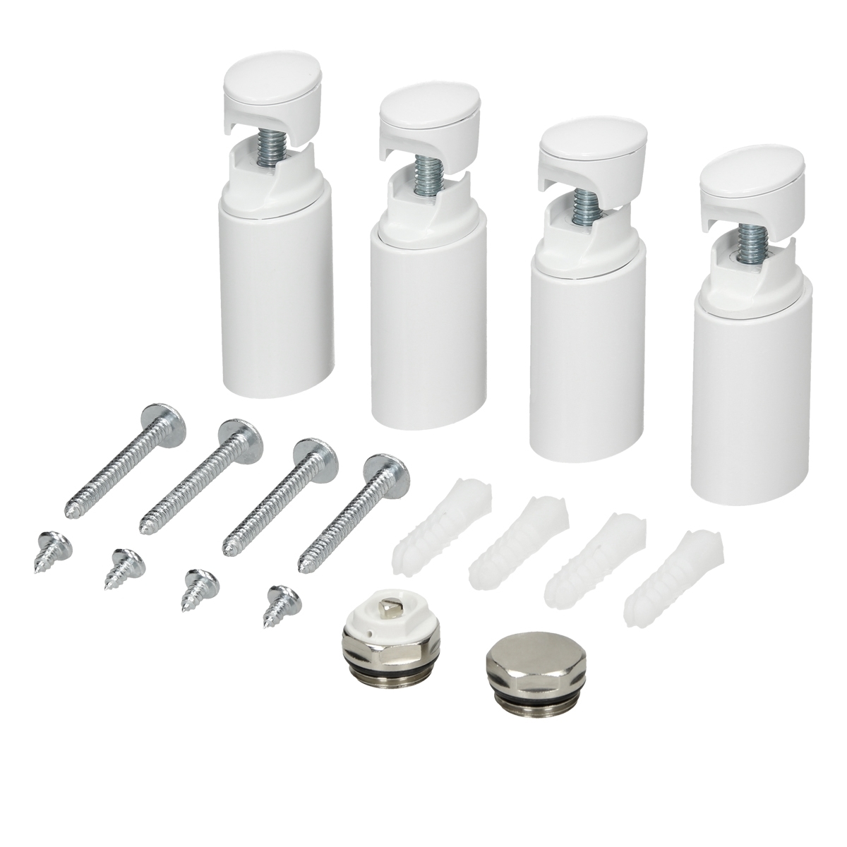 LuxeBath ECD Germany Halterung für Badheizkörper, Weiß, für gerade & gebogene Modelle, inkl. Montageset Image