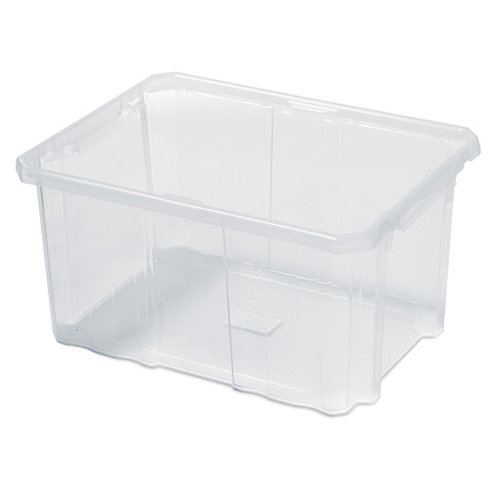 PROREGAL Mehrzweck Aufbewahrungsbox | Transparent | HxBxT 20x40x30cm | 22 Liter | Lagerkiste, Transportbox, Stapelbox, Kunststoffkiste Image