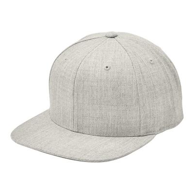 Sport-Tek STC19 Customizable Heather Grey 6-Panel Flat Bill Snapback Cap - Structured, High Profile