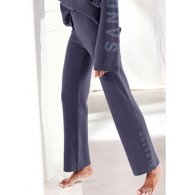 Strickhose ELBSAND, Damen, Gr. 40/42, N-Gr, blau (blau meliert), Feinstrick, Obermaterial: 50% Viskose (LENZING), 50% Polyester, unifarben, meliert, casual, bequem, Hosen, aus hochwertigen Strick Image