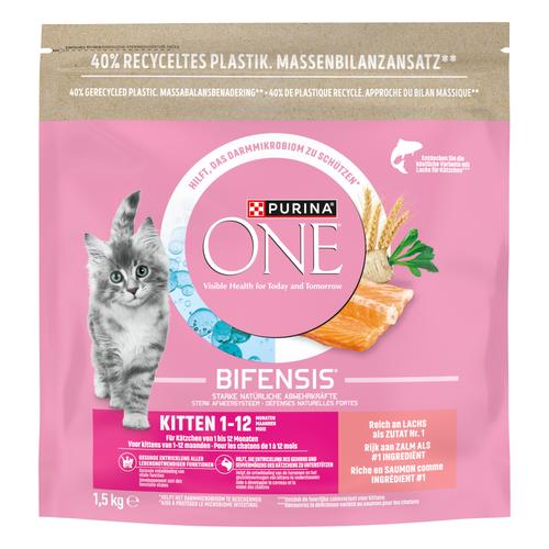 Sparpaket: 3x1,5kg PURINA ONE Junior Lachs Katzenfutter Trocken