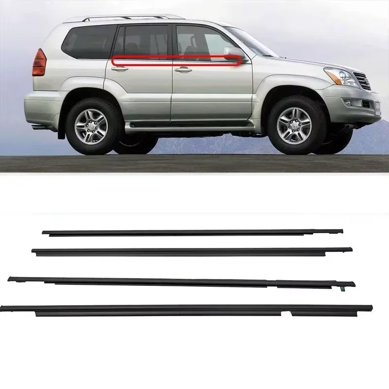 Fensterdichtungen, Seitenfenster-Formteil, Gummi-Zierdichtung für Toyota Land Cruiser Prado 120-Serie, für Lexus GX470 2003–2009 Image