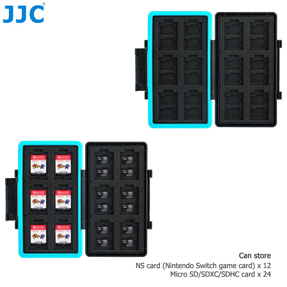JJC 36 Slots Speicherkartenetui Speicherkartenetui für 24 Micro SD SDXC SDHC-Karten und 12 NS-Karten Nintendo Switch Game Card Case Image