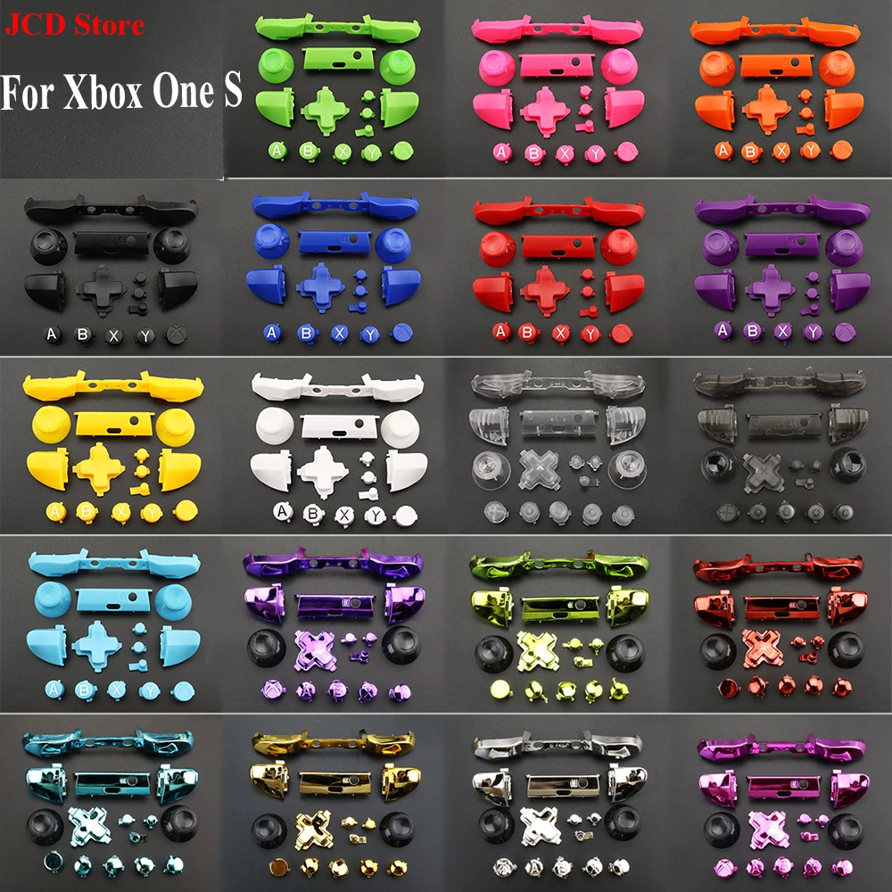 1set Full Chrome Taste Ersatz Für Xbox One S Griff Dpad ABXY Trigger Griffe stick Teile für Xbox One S schlank Controller Image