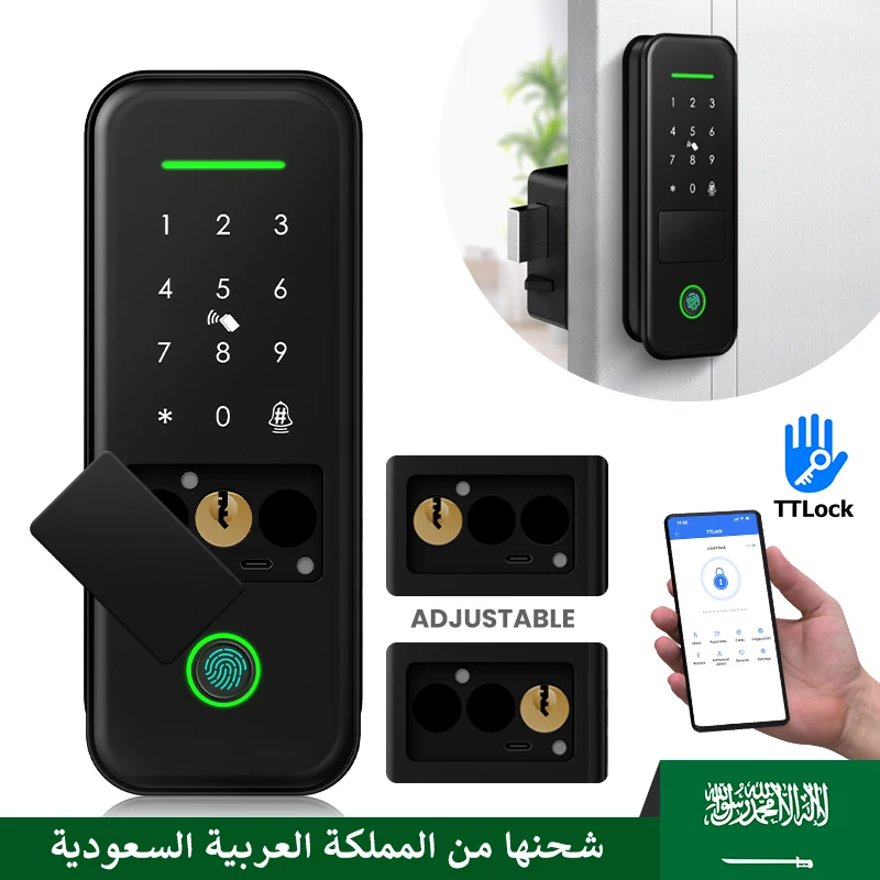 Wasserdichtes Fingerabdruck-Gartenschloss für den Außenbereich, Fernbedienung, TTLock, App-Code, schlüsselloses intelligentes Türschloss, elektrisches Felgenschloss und Gateway Image