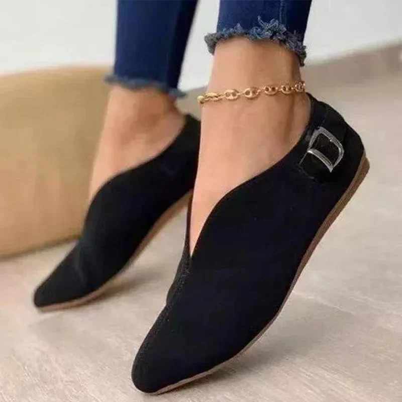 Frauen Slipper Retro spitzen Zehen Wildleder flache Schuhe Sommer Slip auf Freizeit schuhe weibliche Feetwear Zapatos de Mujer plus Größe 35-43