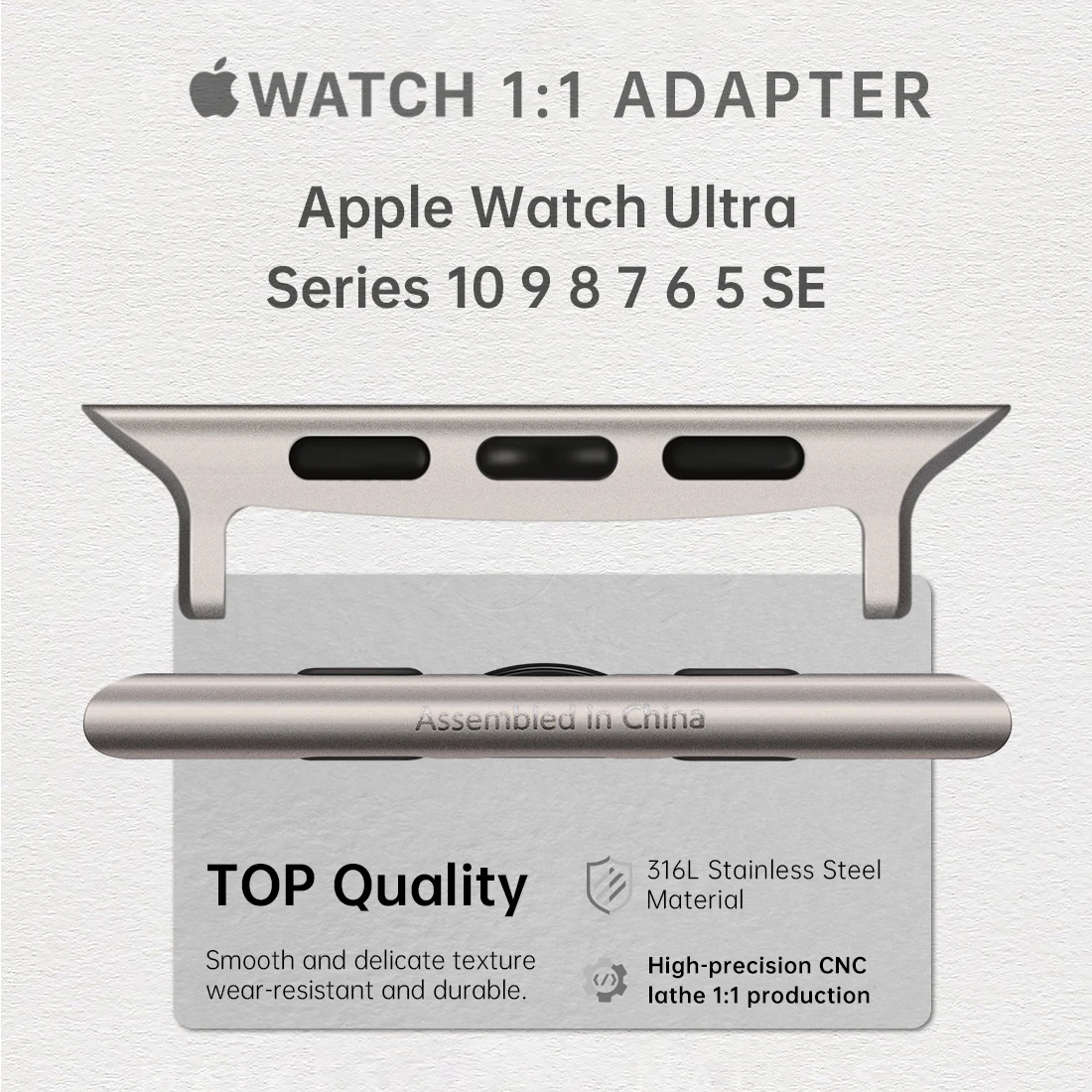 2 Stück Apple Watch Ultra 49 mm Adapter für Apple Watch Band Serie 10 46 mm 42 mm 45 mm 44 mm Edelstahl-Stecker Image